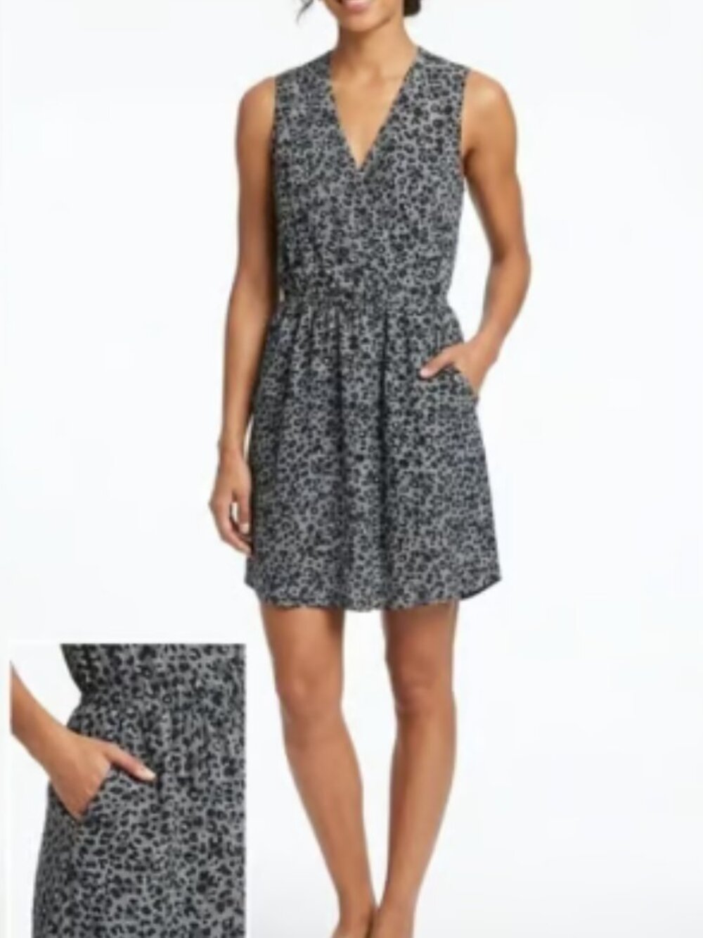 Rebecca Taylor 100% Silk Leopard Print Mini DressGray Teal Open Back Size 4 NWOT